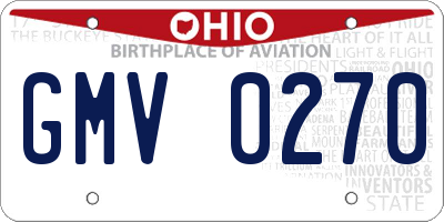 OH license plate GMV0270