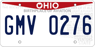 OH license plate GMV0276