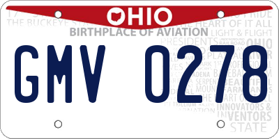 OH license plate GMV0278