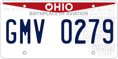 OH license plate GMV0279