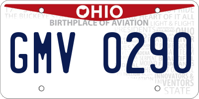 OH license plate GMV0290