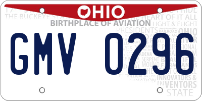 OH license plate GMV0296