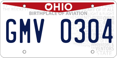 OH license plate GMV0304