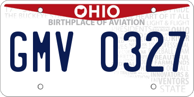 OH license plate GMV0327