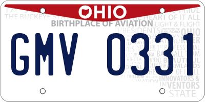 OH license plate GMV0331