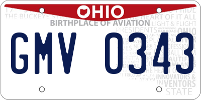 OH license plate GMV0343