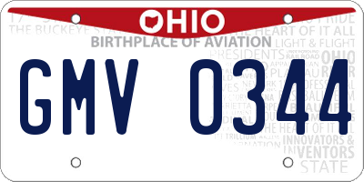 OH license plate GMV0344