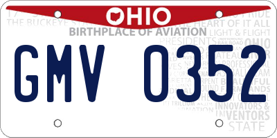 OH license plate GMV0352