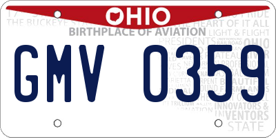 OH license plate GMV0359