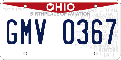 OH license plate GMV0367
