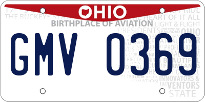 OH license plate GMV0369