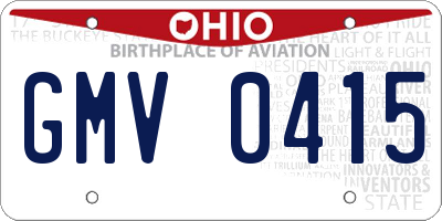 OH license plate GMV0415
