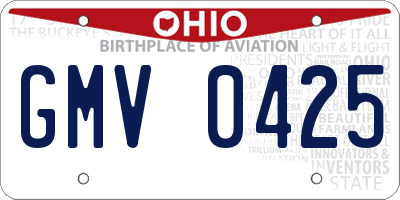 OH license plate GMV0425