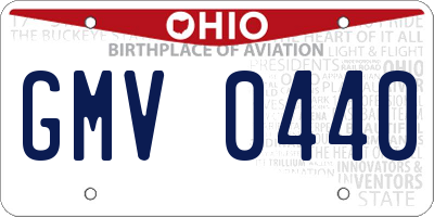 OH license plate GMV0440
