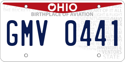 OH license plate GMV0441