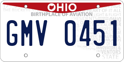 OH license plate GMV0451