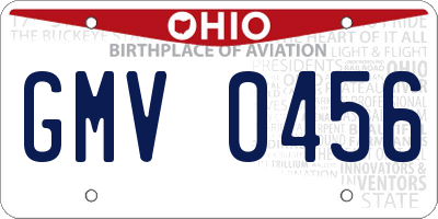 OH license plate GMV0456