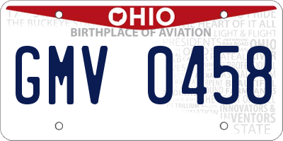 OH license plate GMV0458