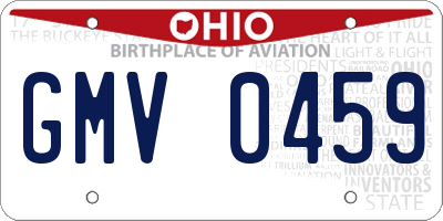 OH license plate GMV0459