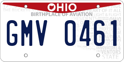 OH license plate GMV0461