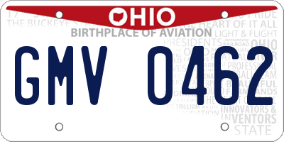 OH license plate GMV0462