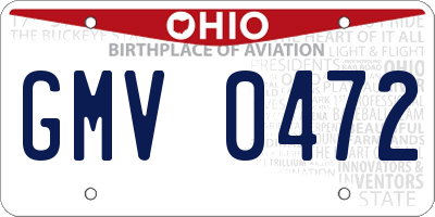 OH license plate GMV0472