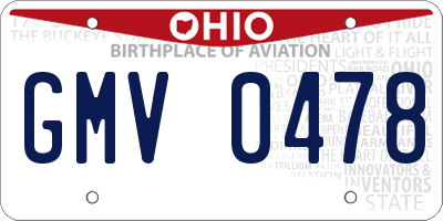 OH license plate GMV0478