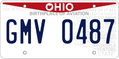 OH license plate GMV0487