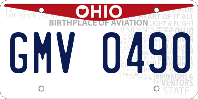 OH license plate GMV0490