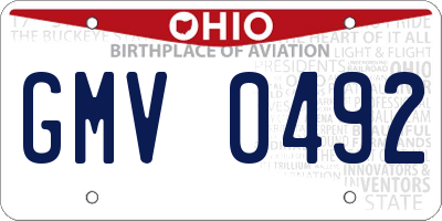 OH license plate GMV0492
