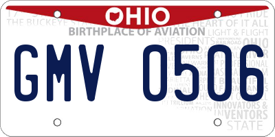OH license plate GMV0506