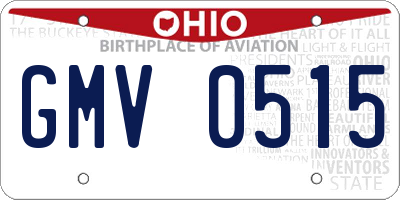 OH license plate GMV0515