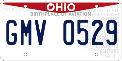 OH license plate GMV0529