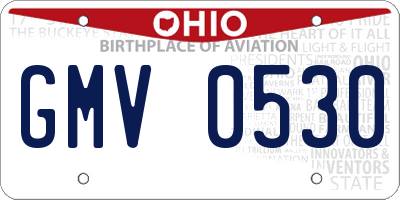 OH license plate GMV0530