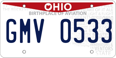 OH license plate GMV0533