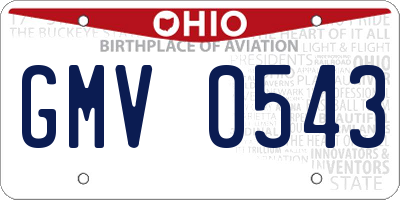 OH license plate GMV0543