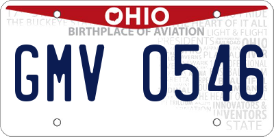 OH license plate GMV0546