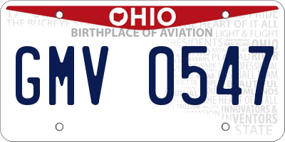 OH license plate GMV0547