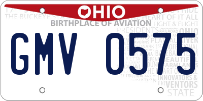 OH license plate GMV0575