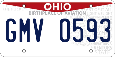 OH license plate GMV0593