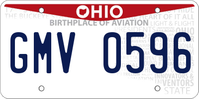 OH license plate GMV0596