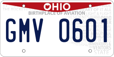 OH license plate GMV0601