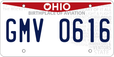 OH license plate GMV0616