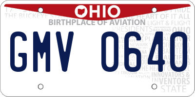 OH license plate GMV0640