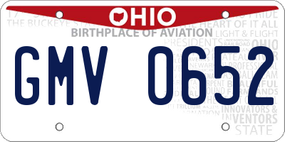 OH license plate GMV0652