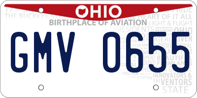 OH license plate GMV0655
