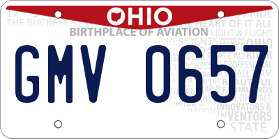 OH license plate GMV0657