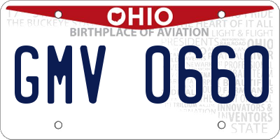 OH license plate GMV0660