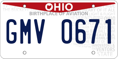 OH license plate GMV0671
