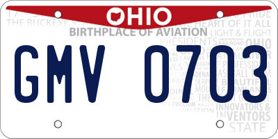 OH license plate GMV0703